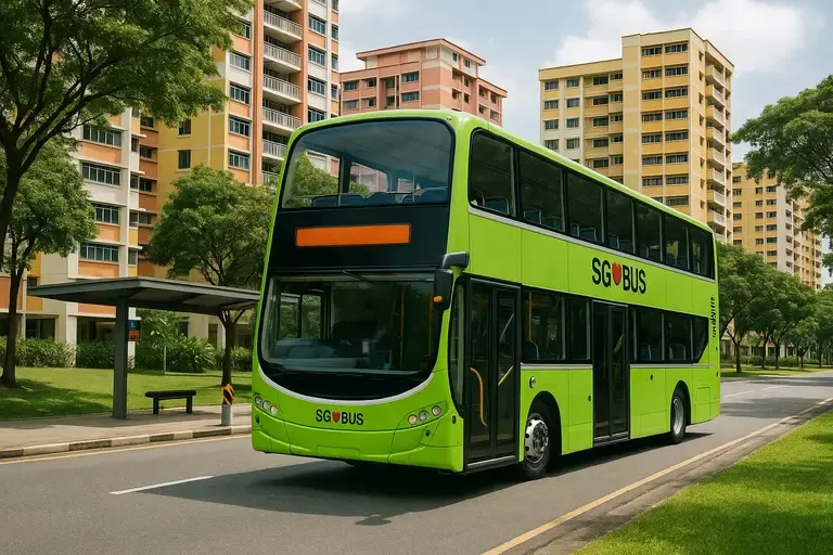Real-time bus arrivals tracking in Singapore with live bus locations on map