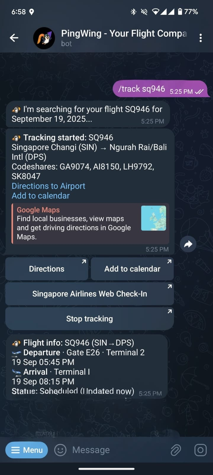Track flight by number